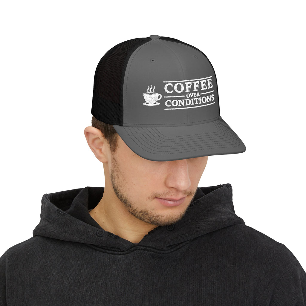 Coffee Over Conditions™ Snapback Hat | PREMIUM