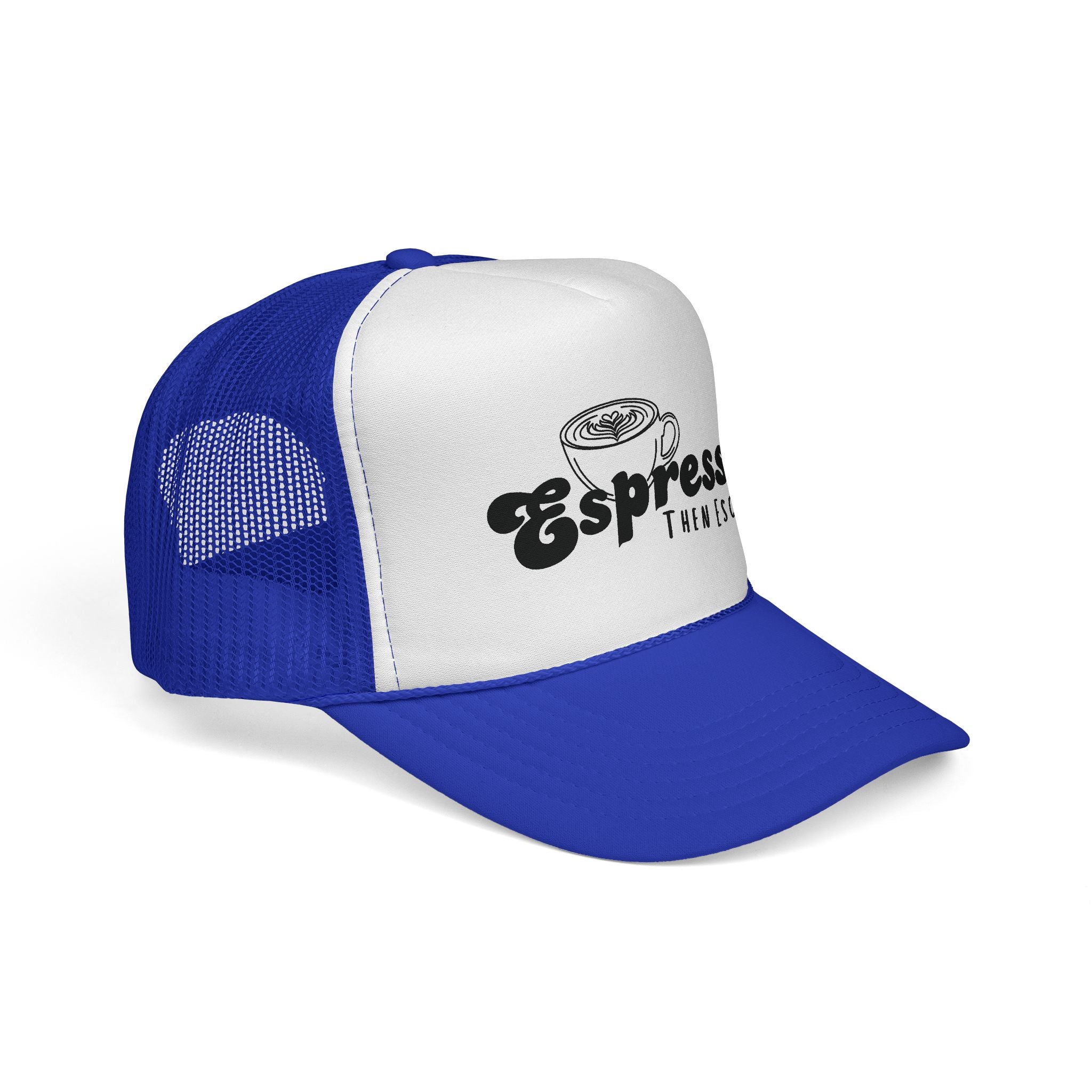 Espresso Then Escrow™ Trucker Hat | White Front