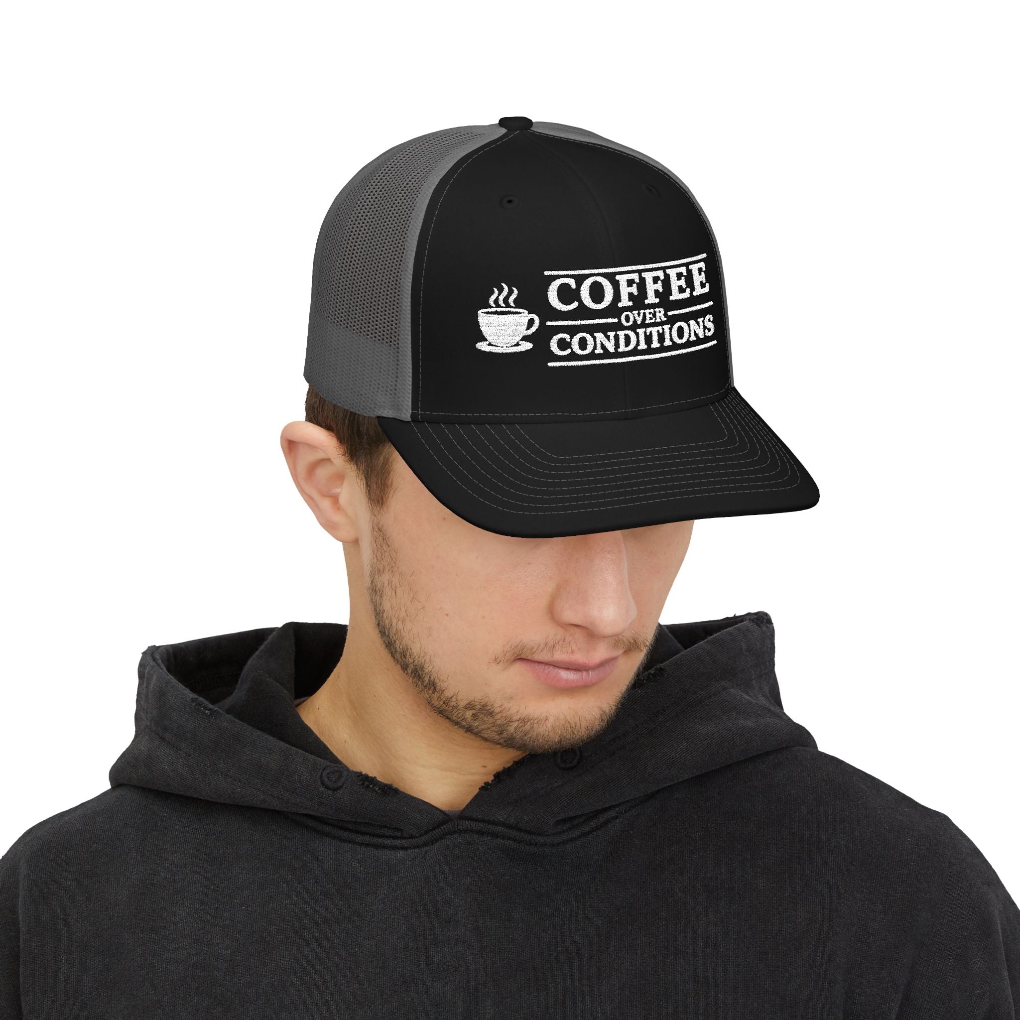 Coffee Over Conditions™ Snapback Hat | PREMIUM
