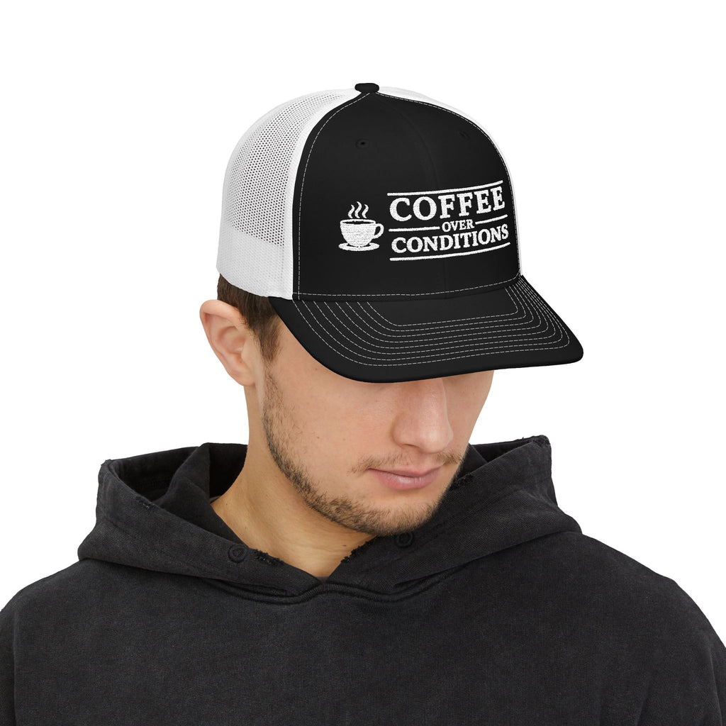 Coffee Over Conditions™ Snapback Hat | PREMIUM