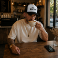 Espresso Then Escrow™ Trucker Hat | White Front